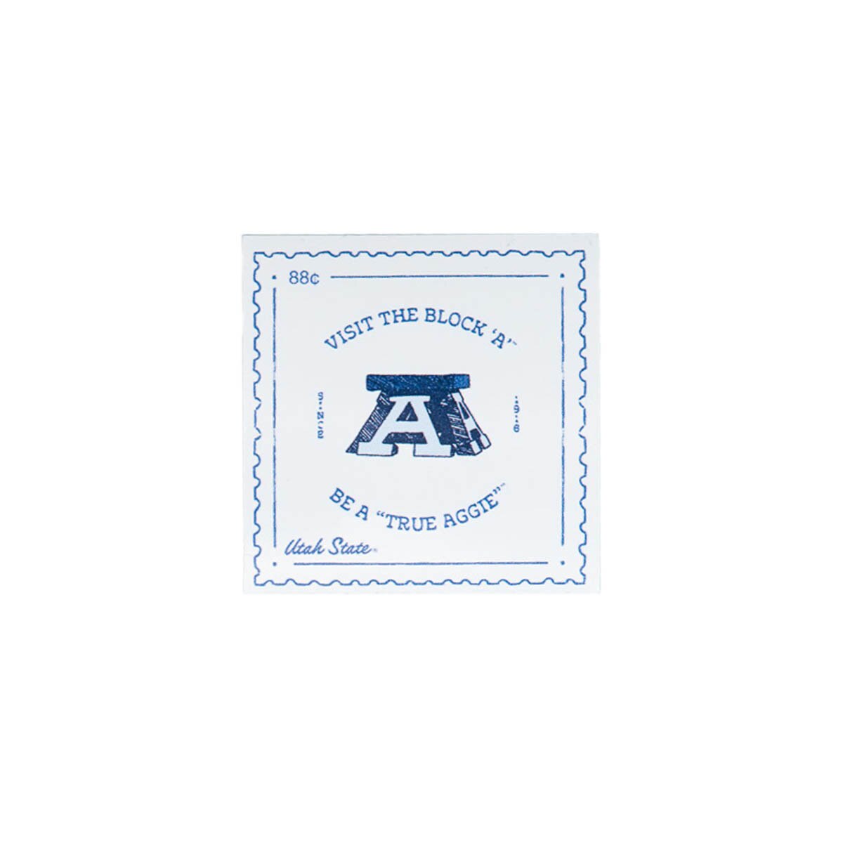 Utah State Block A postage stamp 2 in sticker